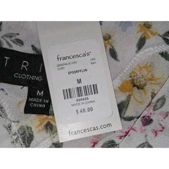 TRIXXI Womens ROMPER sz M Wildflower Floral Lined V-Neck Ruffle Flirty Straps - Picture 10 of 13